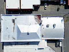 aerial main building & bar building aerial main building & bar building